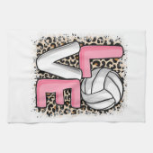 Liebe Volleyball Leopard Print Women Girls Volleyb Geschirrtuch (Horizontal)