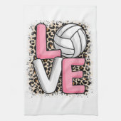 Liebe Volleyball Leopard Print Women Girls Volleyb Geschirrtuch (Vertikal)