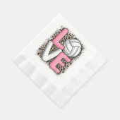 Liebe Volleyball Leopard Print Women Girls Volleyb Serviette (Ecke)