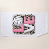 Liebe Volleyball Leopard Print Women Girls Volleyb Strandtuch (Vorderseite)