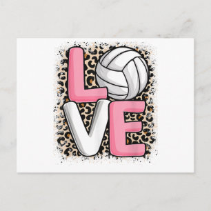 Liebe Volleyball Leoparden Druck Frauen Mädchen Vo Feiertagspostkarte