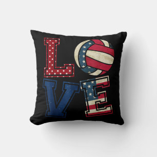 LIEBE Volleyball Lover USA Flag Patriotic th of Ju Kissen