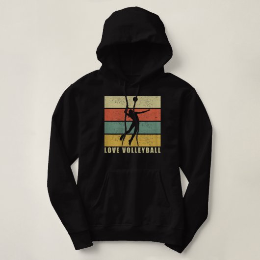 Liebe Volleyball Mädchen Vintag Retro 610 Hoodie (Design vorne)