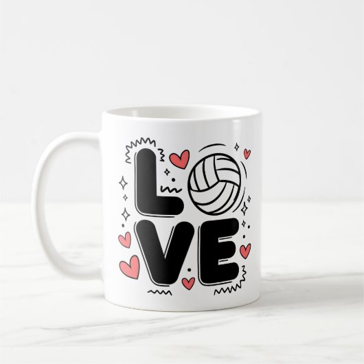 Liebe Volleyball Niedlich Volleyball Spielermädche Kaffeetasse (Links)
