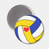 Liebe Volleyball - Sportball mit Herz Magnet (Vorderseite/Rückseite)