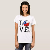 Liebe vom Chile lächelnd chilenische Flagge T-Shirt (Vorne ganz)