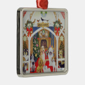 Liebe vom Stechpalmen-Häuschen Silbernes Ornament (Rechts)