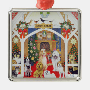 Liebe vom Stechpalmen-Häuschen Silbernes Ornament