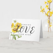 Liebe von Afar Watercolor Sonnenblumen senden Karte (Gelbe Blume)