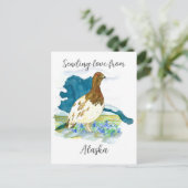 Liebe von Alaska Willow Ptarmigan Bird Postkarte (Stehend Vorderseite)