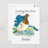 Liebe von Alaska Willow Ptarmigan Bird Postkarte (Vorne/Hinten)