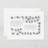 Liebe von Bienen - Vintage Image and Gedicht Postkarte (Vorne/Hinten)