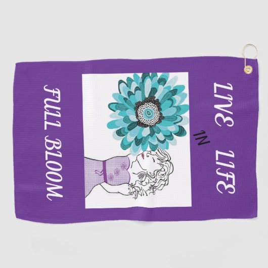 Liebe von Blume Golfhandtuch (Horizontal)