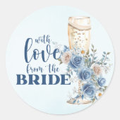 Liebe von Bride Etwas Blue Brautparty Runder Aufkleber (Vorderseite)