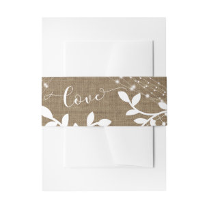 Liebe von Burlap Lights & White Lace Typografie Einladungsbanderole