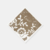 Liebe von Burlap Lights & White Lace Typografie Serviette (Ecke)