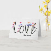 Liebe von Cornflower auf Holz Karte (Gelbe Blume)