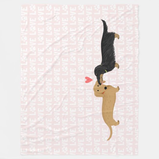 Liebe von Dackeln | Niedliche Dackel Hunde mit Her Fleecedecke (Vorderseite)