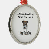 Liebe von Fox Terrier und Fox Terrier Silbernes Ornament (Rechts)