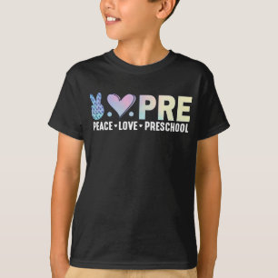 Liebe von Frieden Vorschule zurück zur Schule T-Shirt