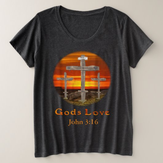 Liebe von Gütern Große Größe T-Shirt (Design vorne)