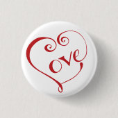 Liebe von Hand in Rot Button (Vorderseite)