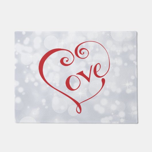 Liebe von Hand in Rot Fußmatte (Vorderseite)