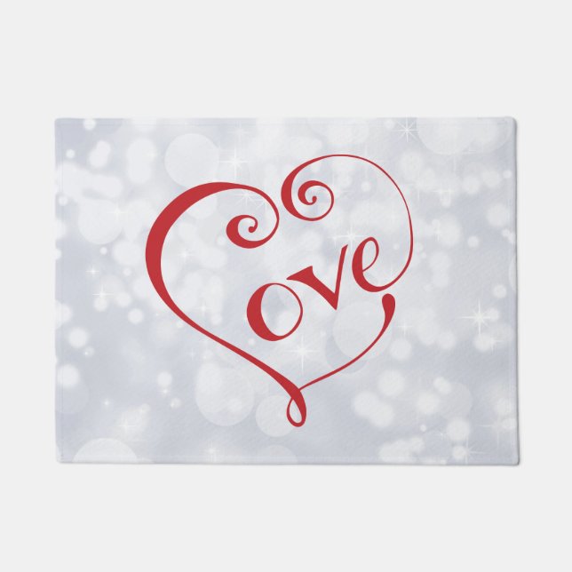 Liebe von Hand in Rot Fußmatte (Vorderseite)