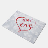 Liebe von Hand in Rot Fußmatte (Schrägansicht)