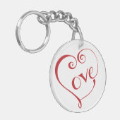 Liebe von Hand in Rot Schlüsselanhänger (Vorderseite links)