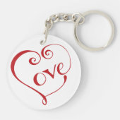 Liebe von Hand in Rot Schlüsselanhänger (Rückseite)