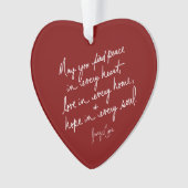 Liebe von Hand-Scripted Peace Hope Red Spiritual H Ornament (Vorderseite)