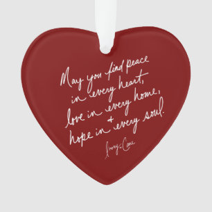 Liebe von Hand-Scripted Peace Hope Red Spiritual H Ornament
