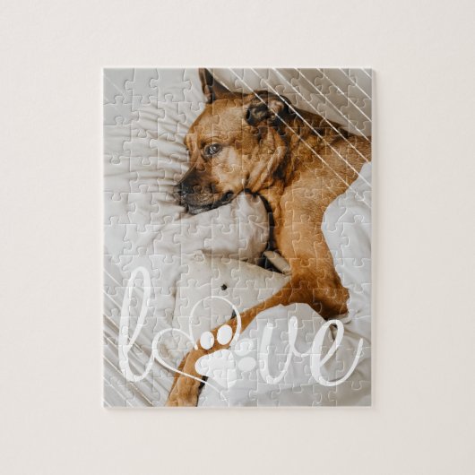 Liebe von Haustieren | PW Print Heart Script Foto Puzzle (Vertikal)