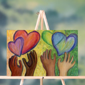 Liebe von Herz und Hände Malerei Art Print Sign Acrylschild (Neutral)