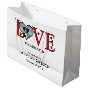 Liebe von Ihrem Hund Hochzeitsgeschenktasche Große Geschenktüte