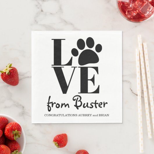 Liebe von Ihrer Hunde-Hochzeit Serviette (Beispiel)