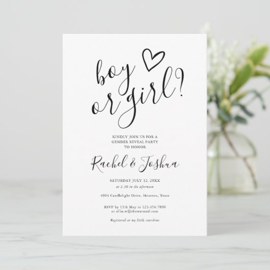 Liebe von Jungen oder Mädchen Herzerkrankung Party Einladung (Stehend Vorderseite)