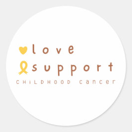 Liebe von Krebserkrankungen im Kindesalter unterst Runder Aufkleber