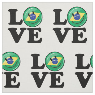 Liebe von lächelndem Gesicht Brasiliens Stoff