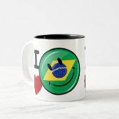Liebe von lächelndem Gesicht Brasiliens Zweifarbige Tasse (Vorderseite Links)