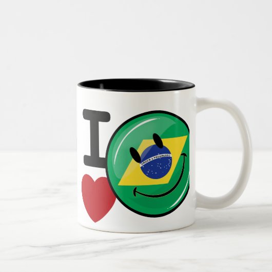 Liebe von lächelndem Gesicht Brasiliens Zweifarbige Tasse (Rechts)