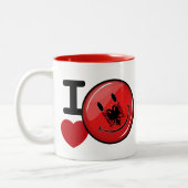 Liebe von lächelnder Flagge Albaniens Zweifarbige Tasse (Links)