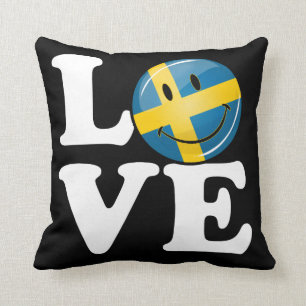 Liebe von lächelnder Flagge Schwedens Kissen