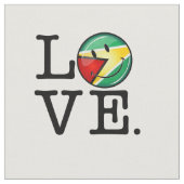 Liebe von lächelnder guyanischer Flagge Guyanas Stoff (Nahaufnahme)