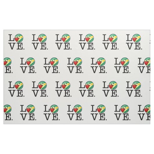 Liebe von lächelnder guyanischer Flagge Guyanas Stoff (Fat Quarter (45,7 x 55,9 cm))