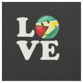 Liebe von lächelnder guyanischer Flagge Guyanas Stoff (Nahaufnahme)