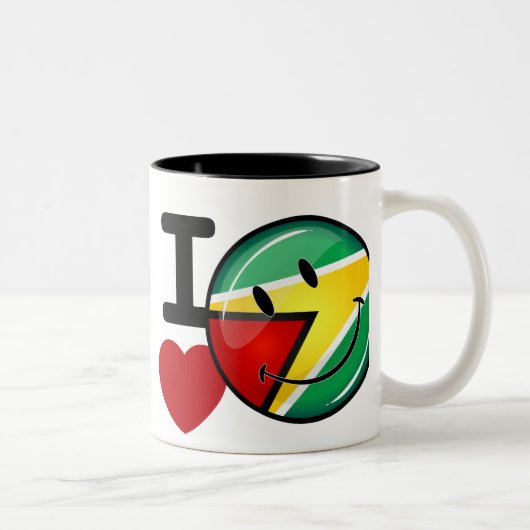 Liebe von lächelnder guyanischer Flagge Guyanas Zweifarbige Tasse (Rechts)