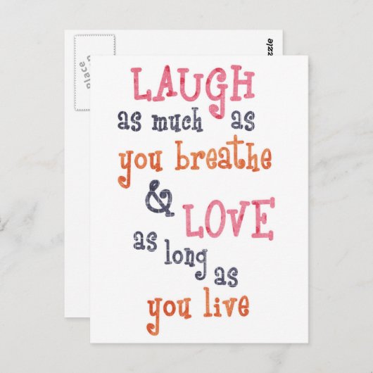 Liebe von Live-Lachen Postkarte (Vorne/Hinten)
