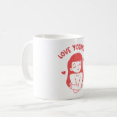 Liebe von Mädchen selbst Kaffeetasse (Vorderseite Links)